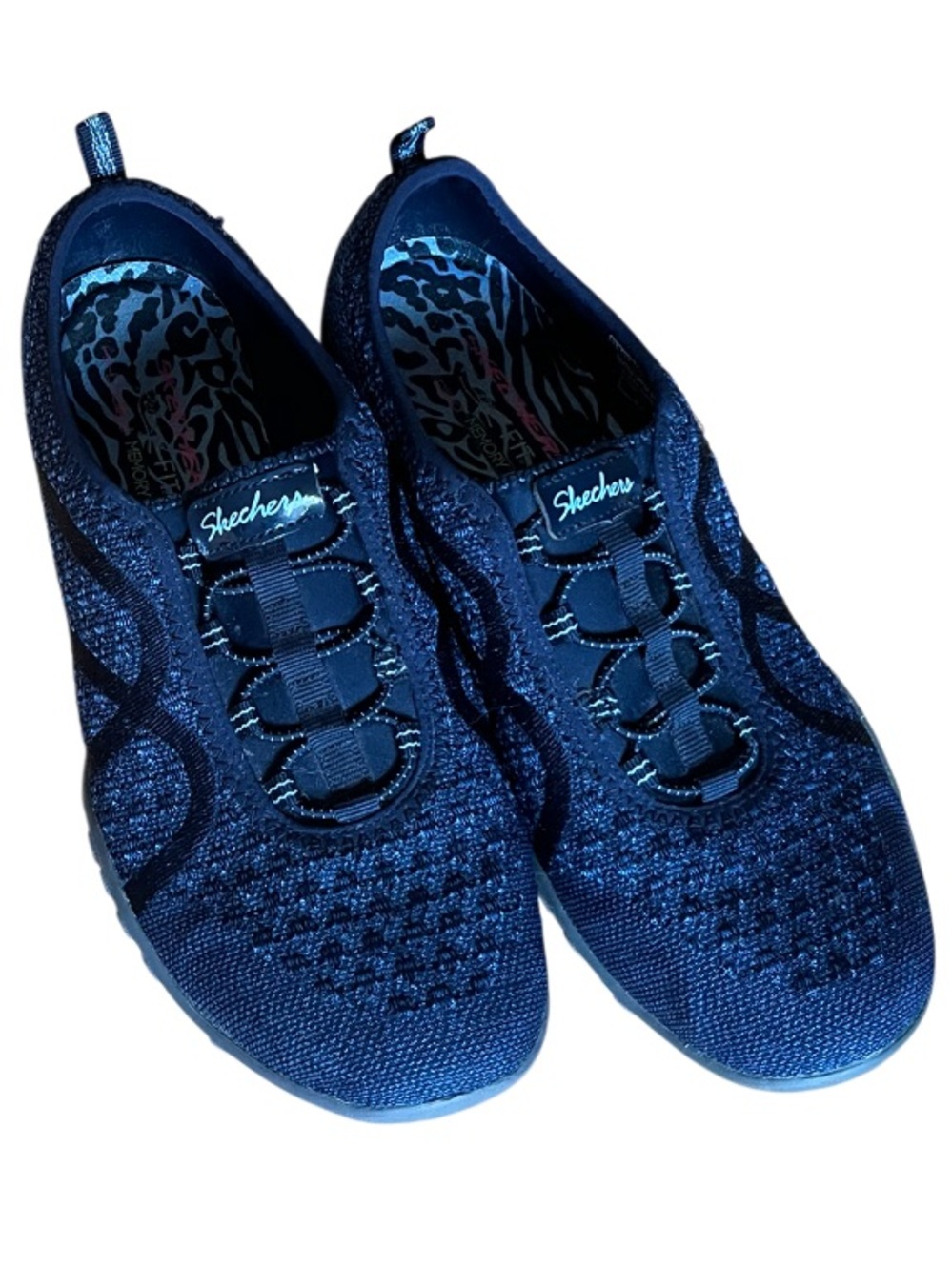 Skechers Women's Navy Knit Slip-On Sneakers